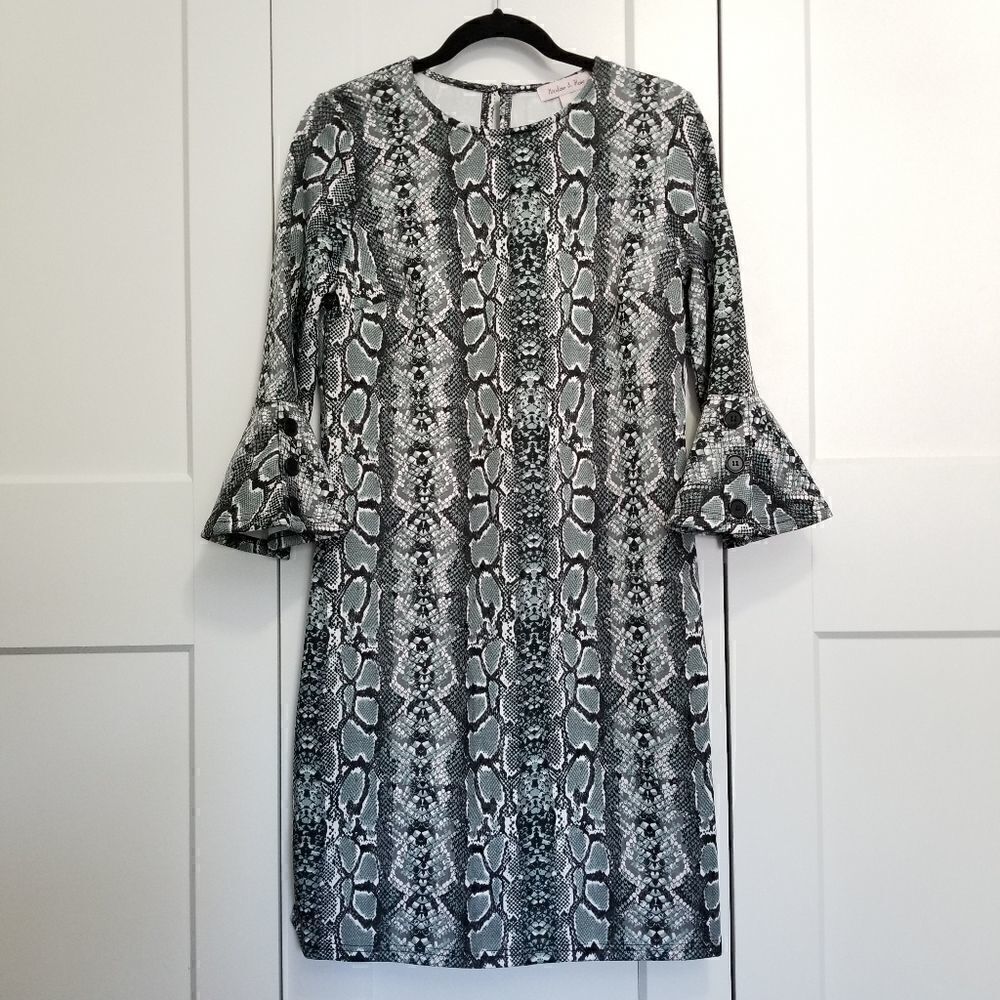 Harlow and Rose animal print bell sleeve dress